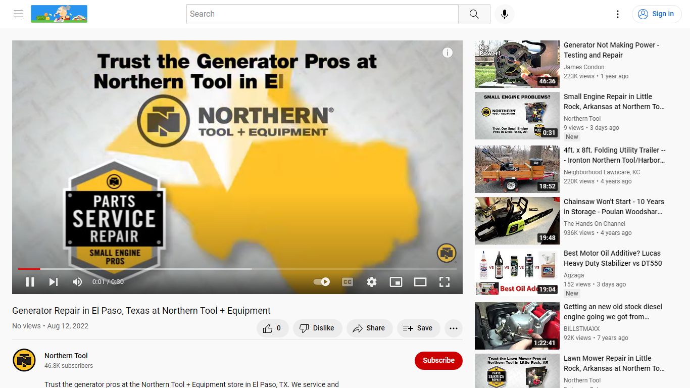 Generator Repair in El Paso, Texas at Northern Tool + Equipment